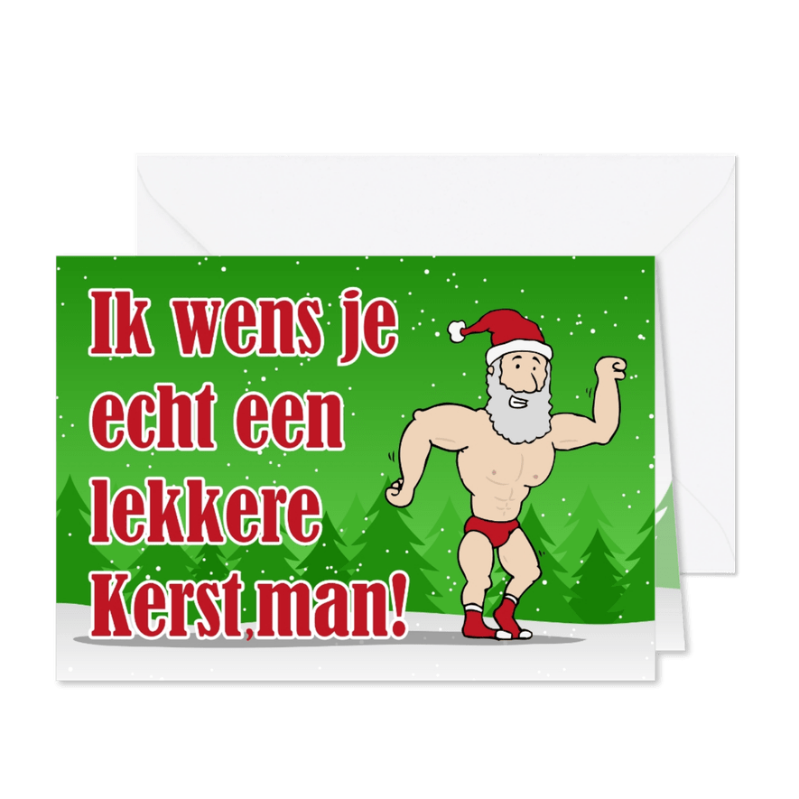 Kerstkaart lekkere kerstman - Kaartimpressie