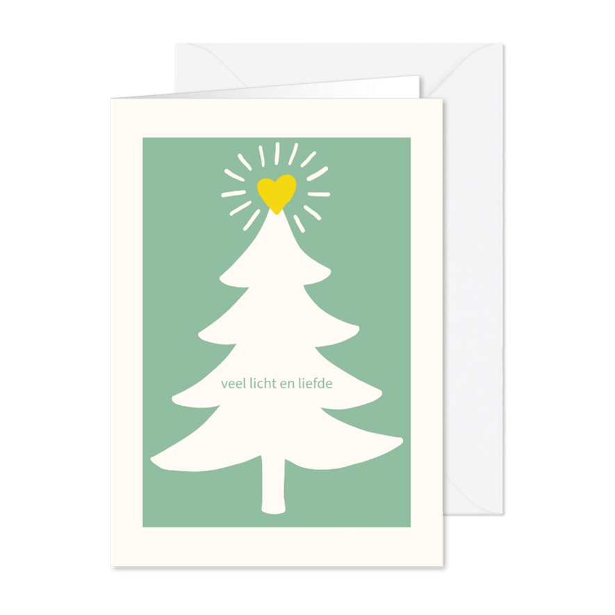 Kerstkaart Licht en liefde met kerst - Kaartimpressie