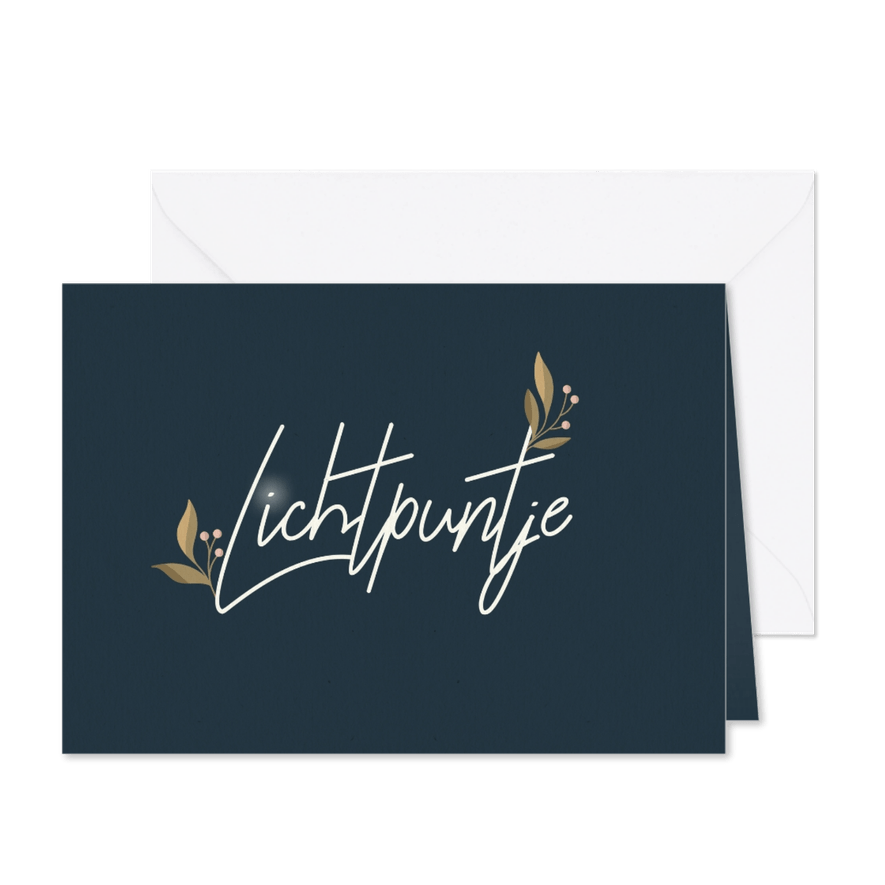 Kerstkaart 'Lichtpuntje' met takjes - Kaartimpressie