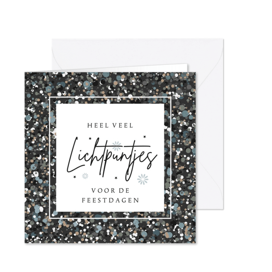 Kerstkaart lichtpuntjes na overlijden sterkte - Kaartimpressie