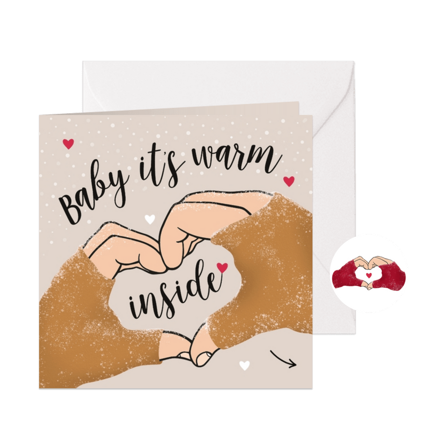 Kerstkaart liefde baby handen hart - Kaartimpressie