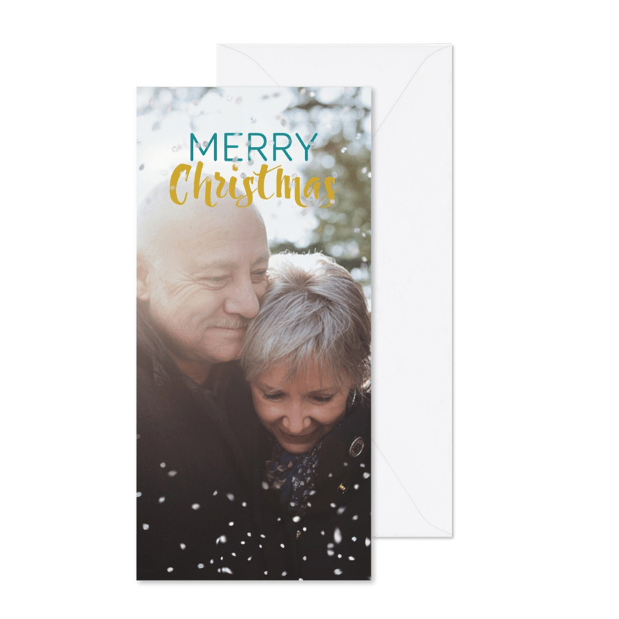 Kerstkaart liefdevolle kerst met sneeuwvlokjes effect isf - Kaartimpressie