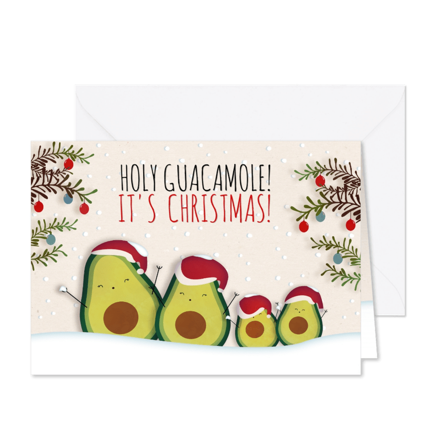 Kerstkaart liggend Holy Guacamole! It's Christmas! - Kaartimpressie