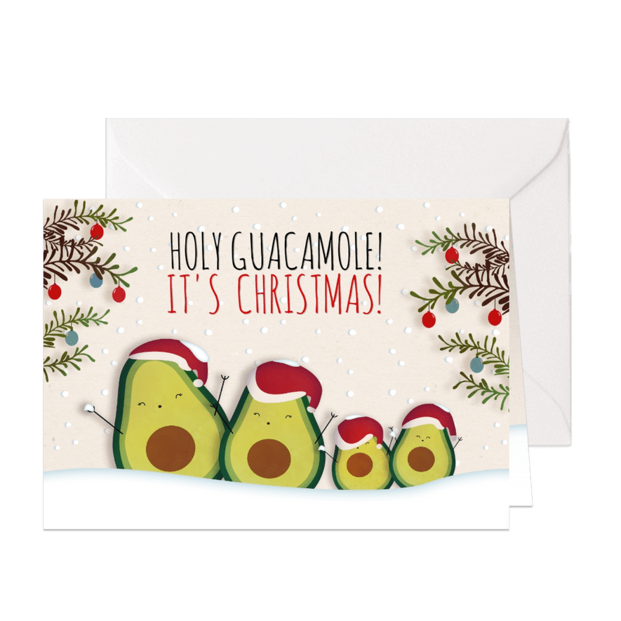 Kerstkaart liggend Holy Guacamole! It's Christmas! - Kaartimpressie