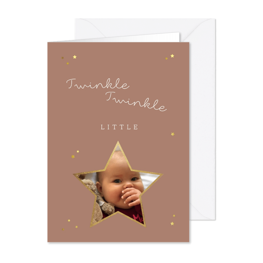 Kerstkaart little star twinkle twinkle - Kaartimpressie