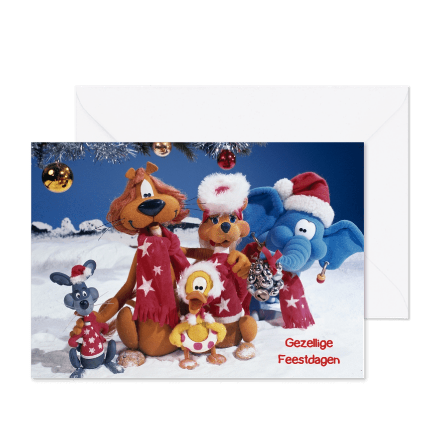 Kerstkaart Loeki en vrienden Kerstmis - Kaartimpressie