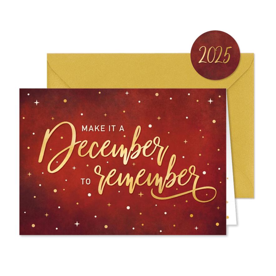 Kerstkaart make it a December to remember zakelijk - Kaartimpressie