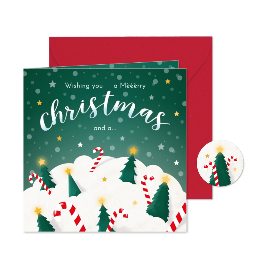 Kerstkaart Merry schaapje - Kaartimpressie