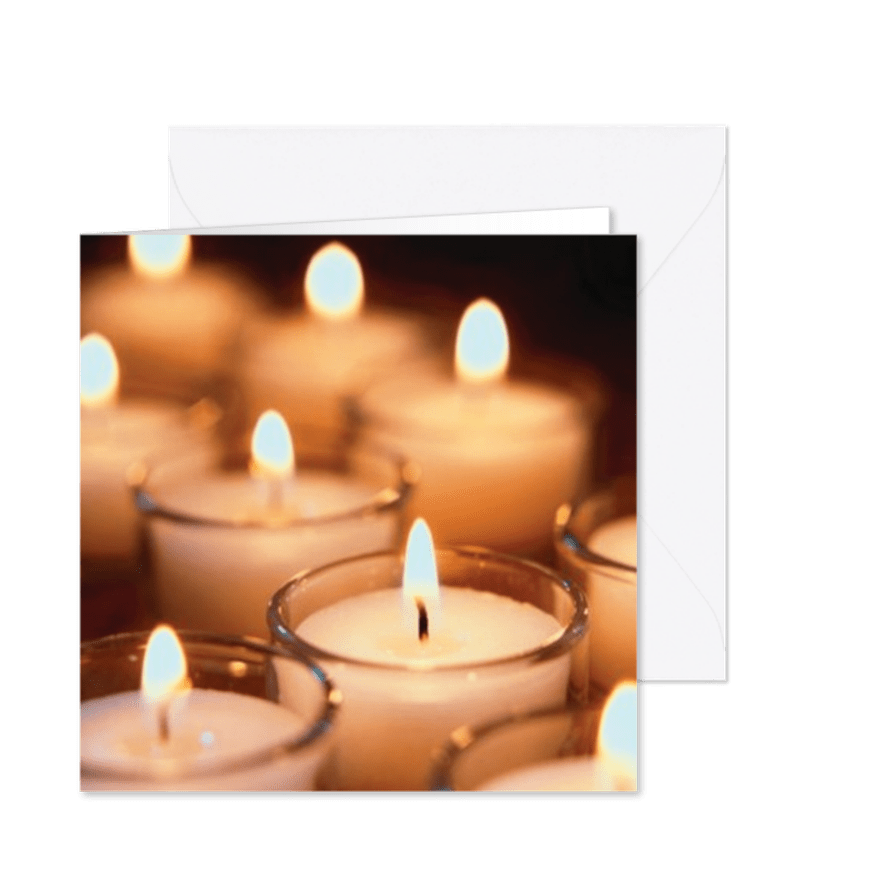 Kerstkaart met allemaal kaarsjes - Kaartimpressie