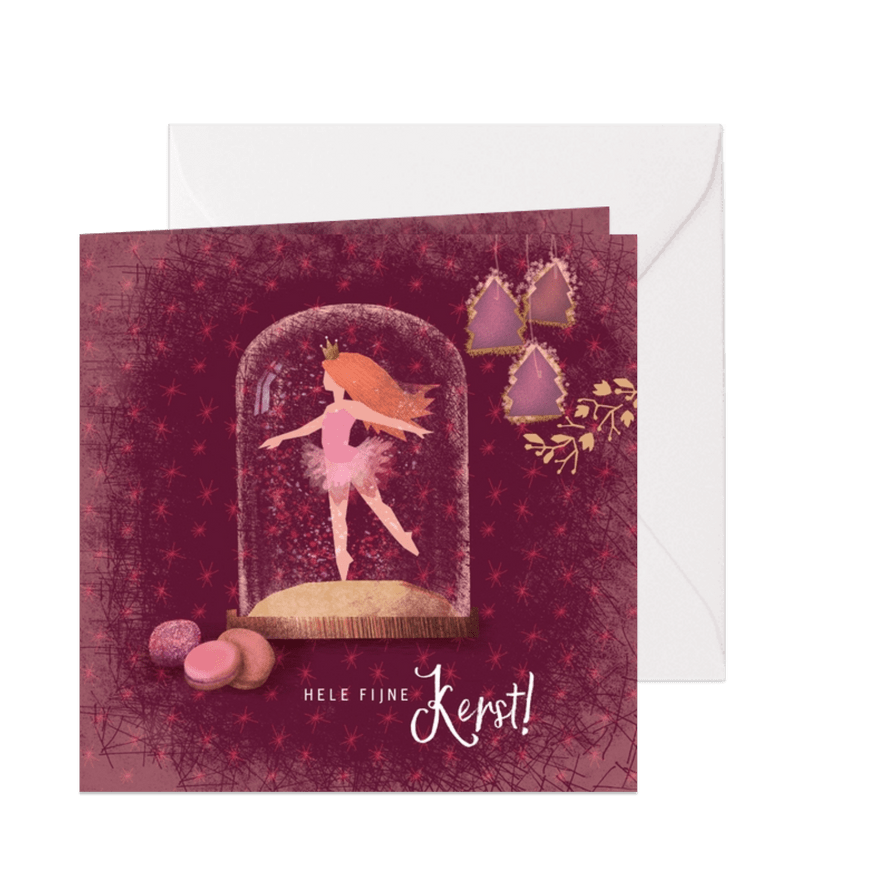 Kerstkaart met ballerina - Kaartimpressie