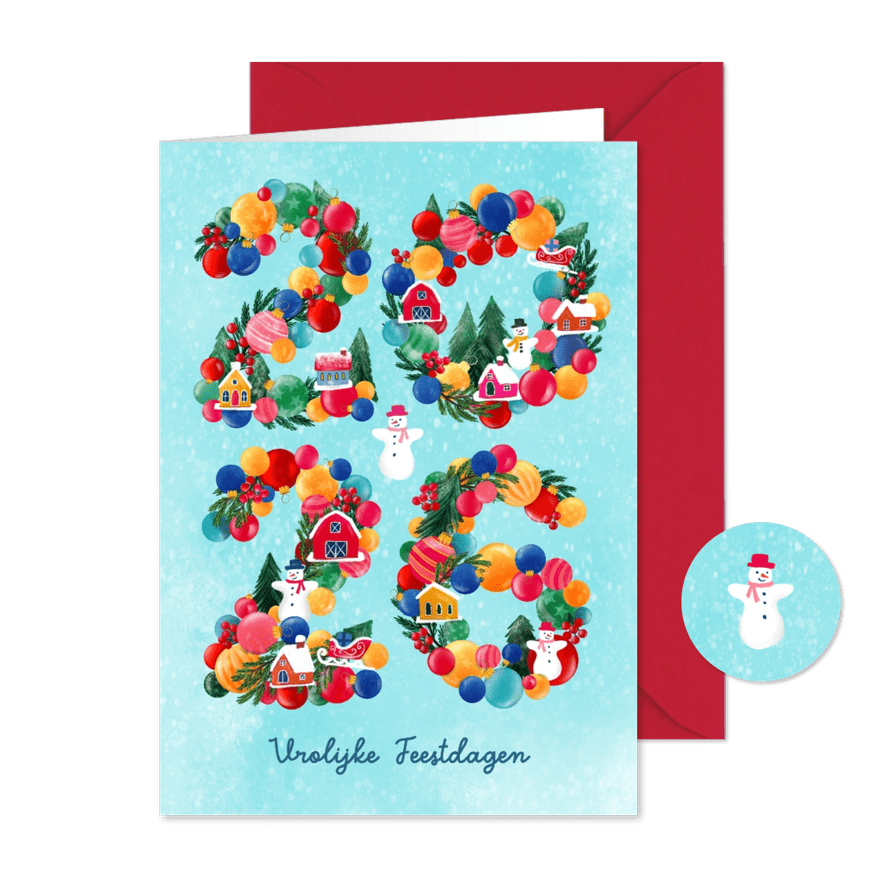 Kerstkaart met cijfers 2026 - Kaartimpressie