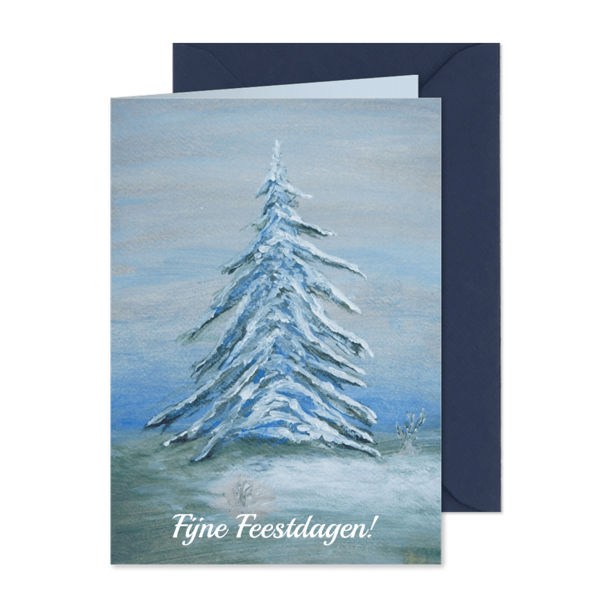 Kerstkaart met denneboom - Kaartimpressie