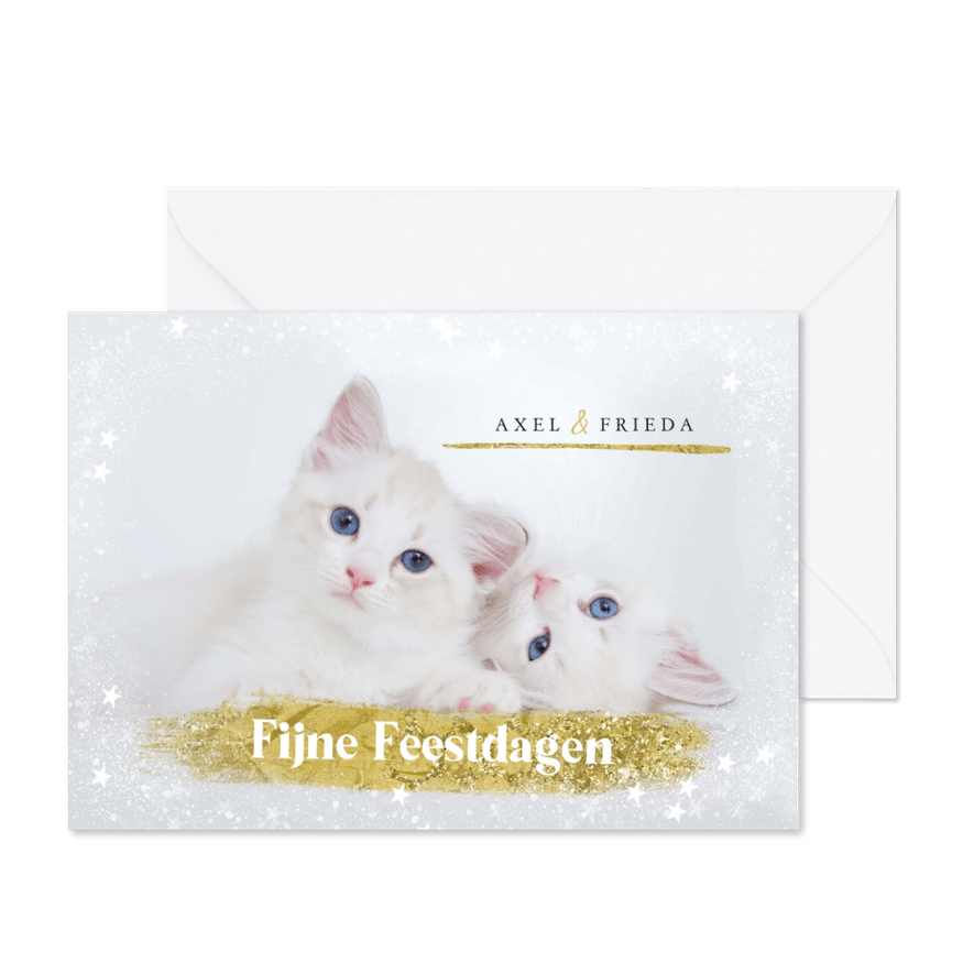 Kerstkaart met foto en gouden glitter elementen - Kaartimpressie