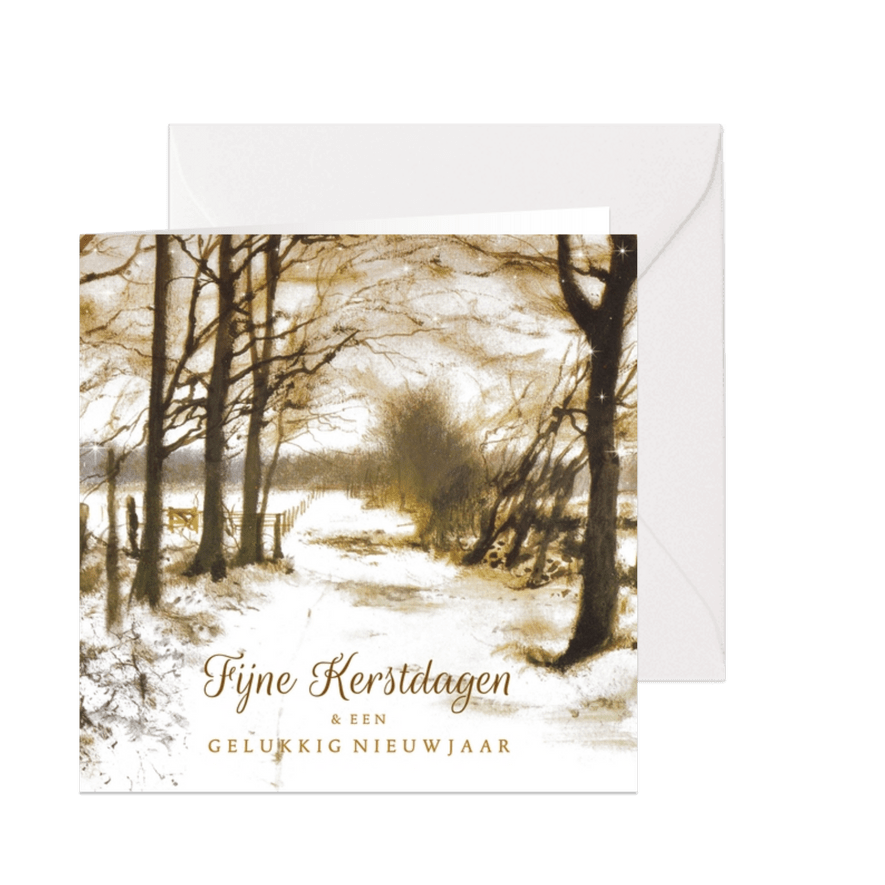 Kerstkaart met Hollands landschap - Kaartimpressie