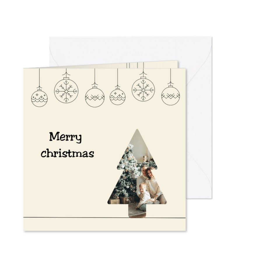 Kerstkaart met kerstboom fotokader - Kaartimpressie
