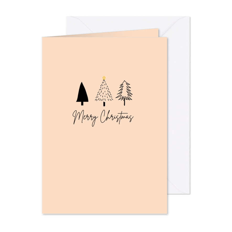 Kerstkaart met Kerstboompjes GHZ - Kaartimpressie