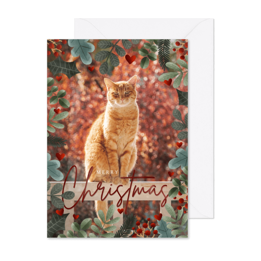 Kerstkaart met kerstkader en eigen foto - Kaartimpressie