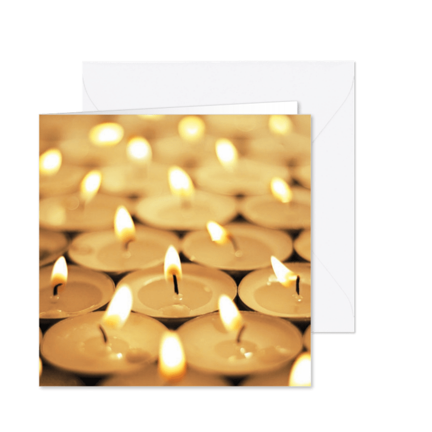 Kerstkaart met kerstlichtjes kaarsjes - Kaartimpressie