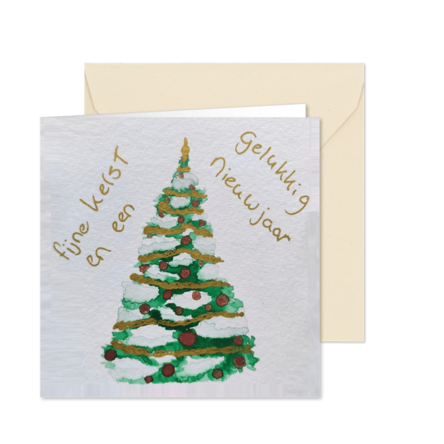 Kerstkaart met kerstwens - Kaartimpressie