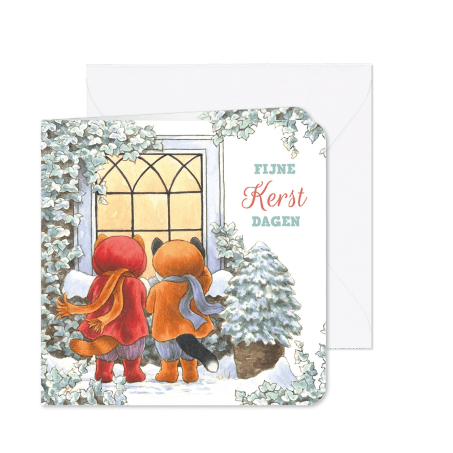 Kerstkaart met poes Molly en Benno - Kaartimpressie