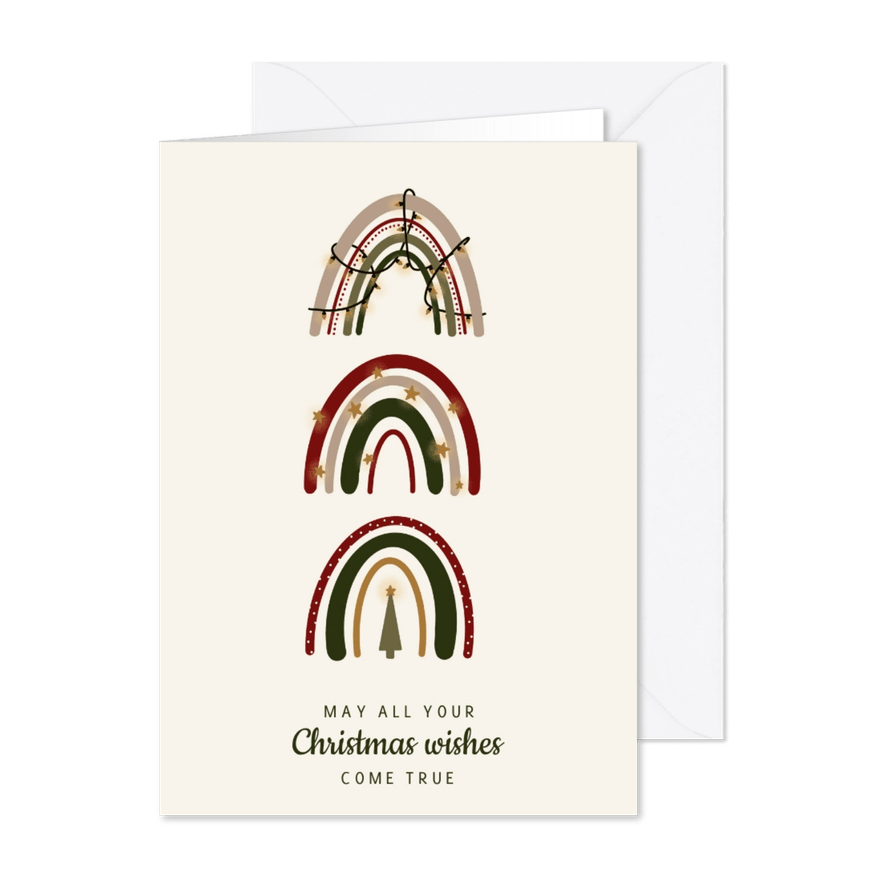 Kerstkaart met regenbogen - Kaartimpressie