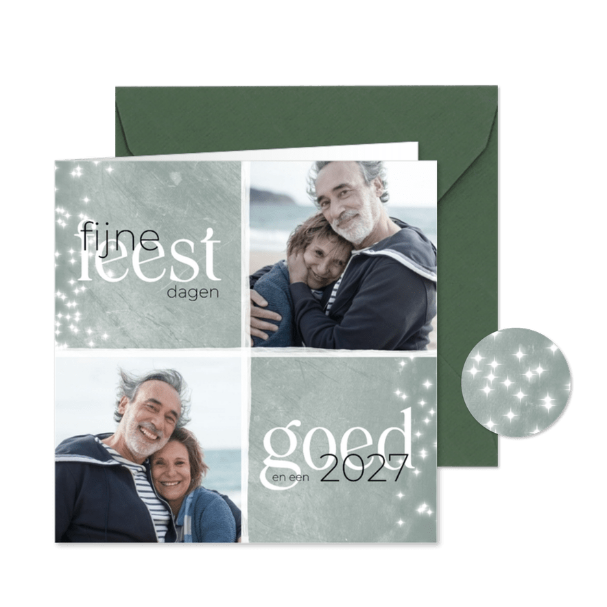 Kerstkaart met twee foto's 2026-2027 - Kaartimpressie