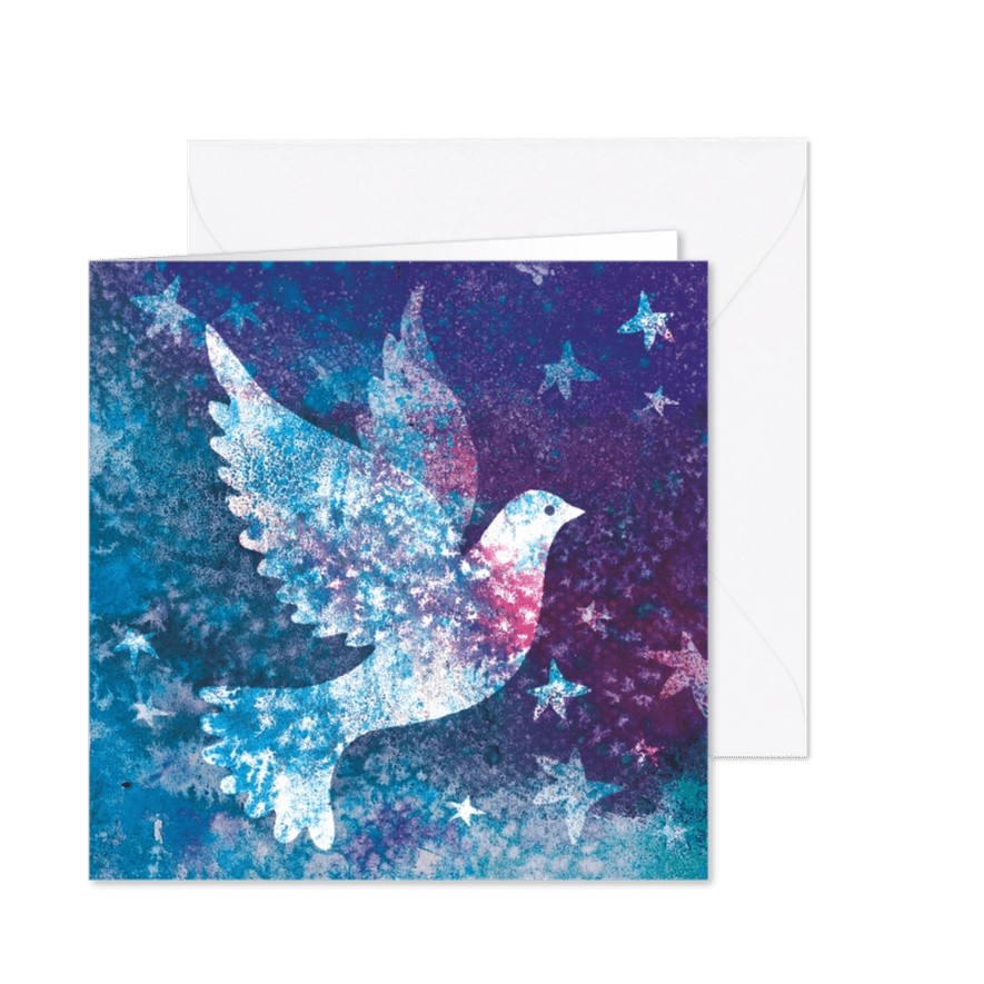 Kerstkaart met vredesduif - mooie illustratie - Kaartimpressie