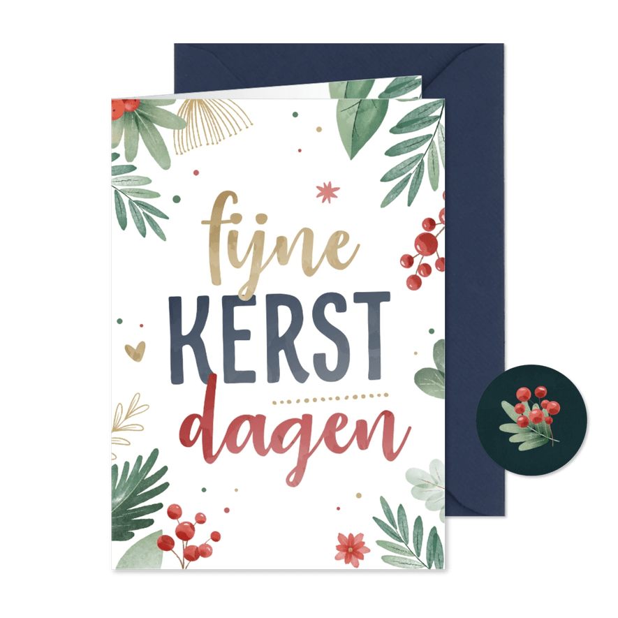 Kerstkaart met waterverf tekst - Kaartimpressie
