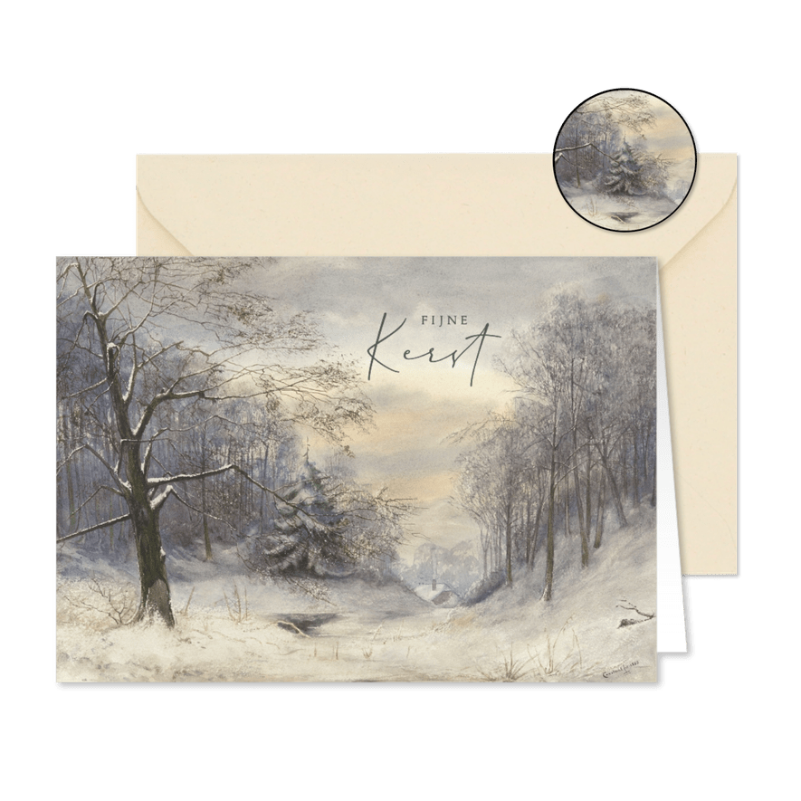 Kerstkaart met winterlandschap van Constant Rebecque - Kaartimpressie