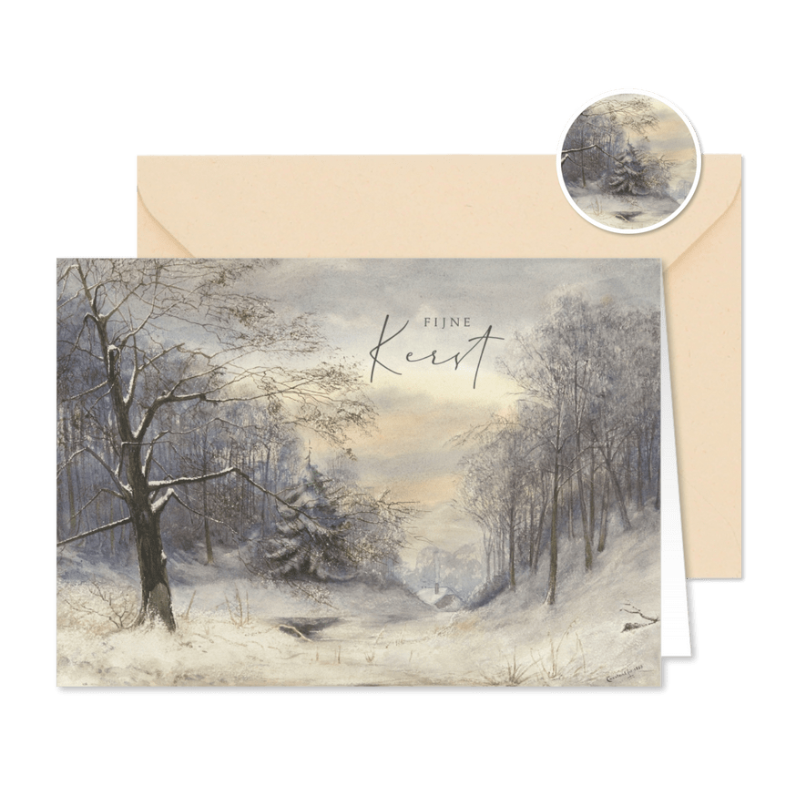 Kerstkaart met winterlandschap van Constant Rebecque - Kaartimpressie