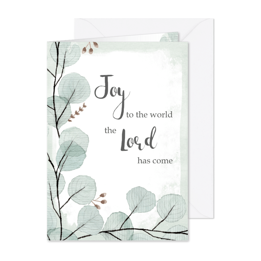 Kerstkaart mint eucalyptus Opwekking 525 - Kaartimpressie