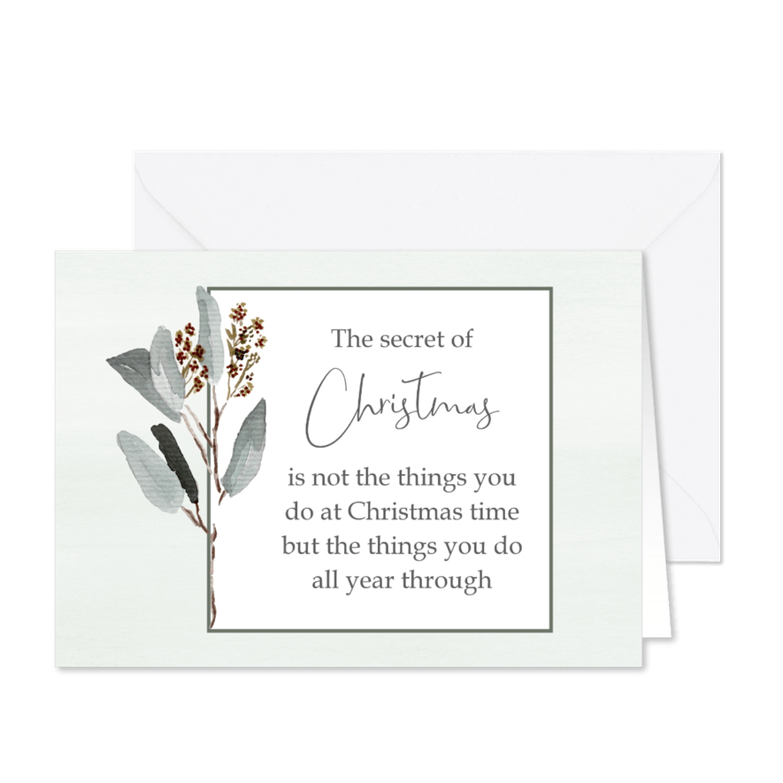 Kerstkaart mint Secret of Christmas - Kaartimpressie