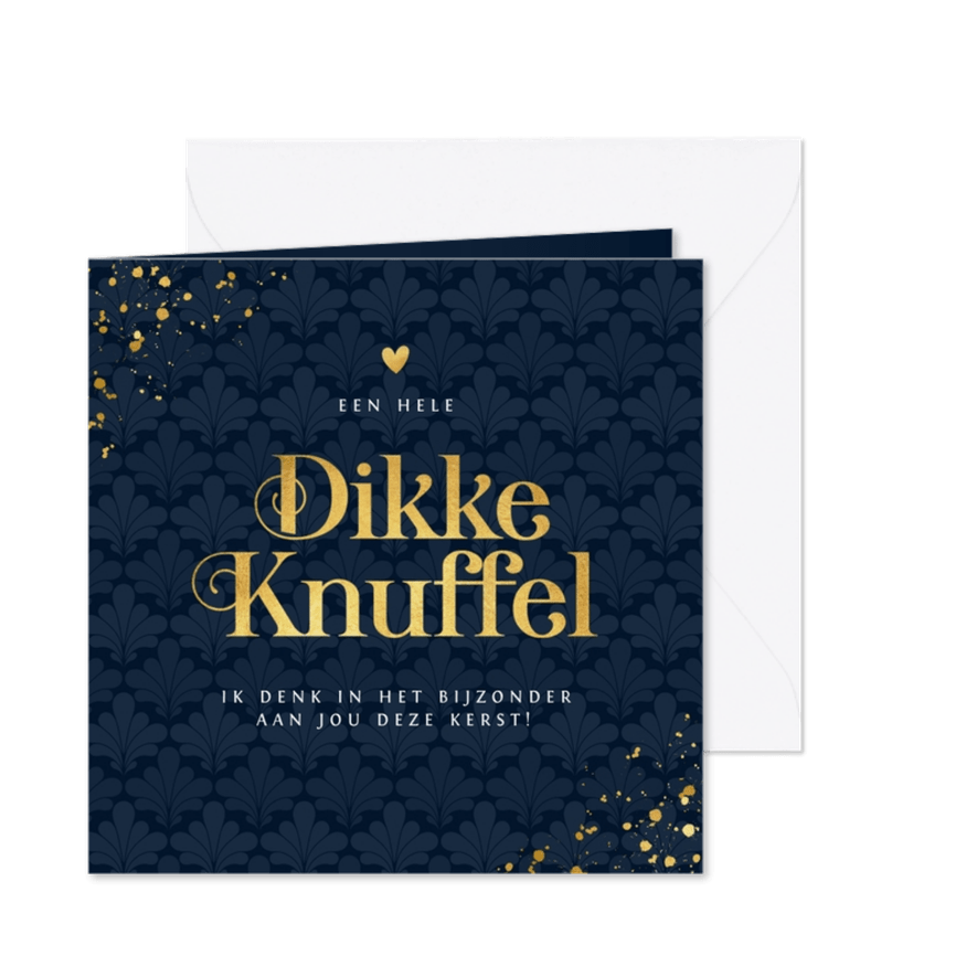 Kerstkaart moeilijke kerst dikke knuffel liefde hartje goud - Kaartimpressie