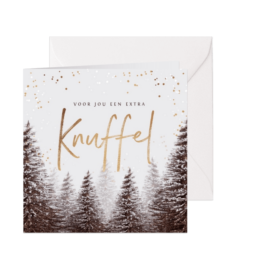 Kerstkaart moeilijke kerst knuffel kerstbomen winter - Kaartimpressie