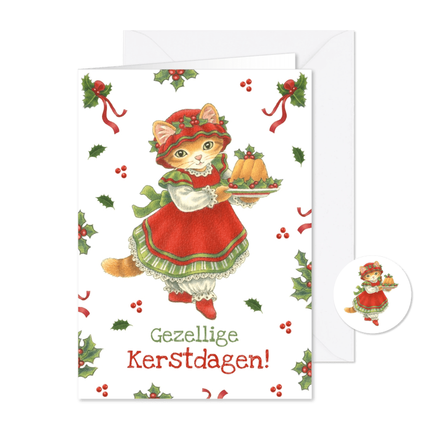 kerstkaart Molly bakt kerstcake - Kaartimpressie