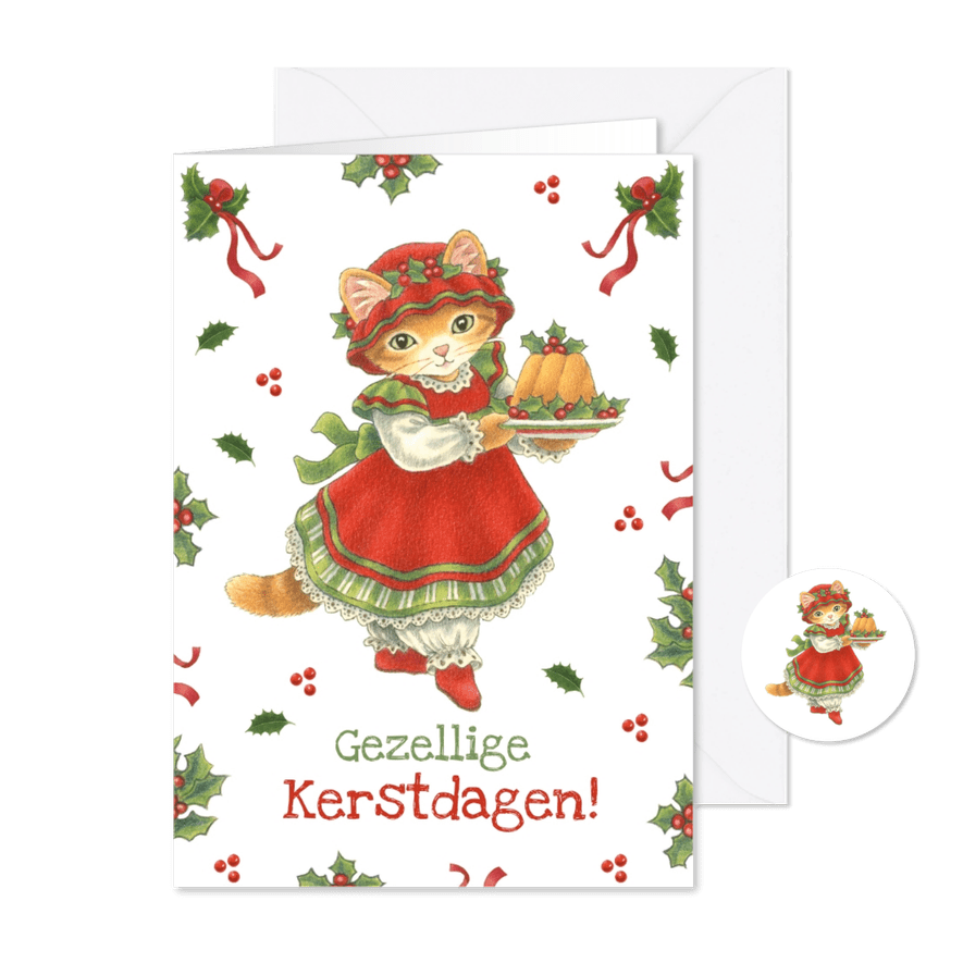kerstkaart Molly bakt kerstcake - Kaartimpressie