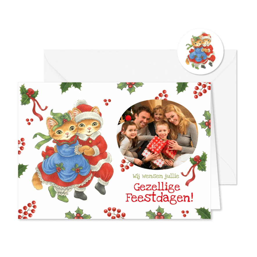 Kerstkaart Molly danst met de kerstman - Kaartimpressie