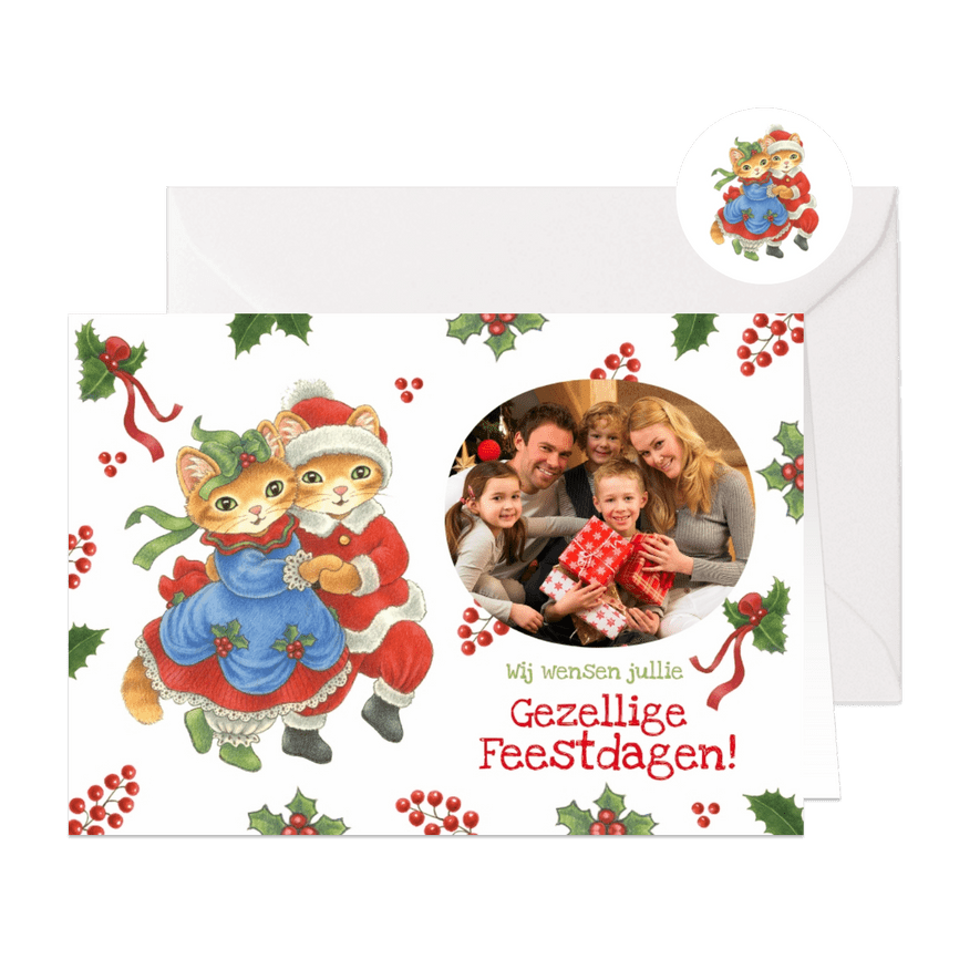 Kerstkaart Molly danst met de kerstman - Kaartimpressie