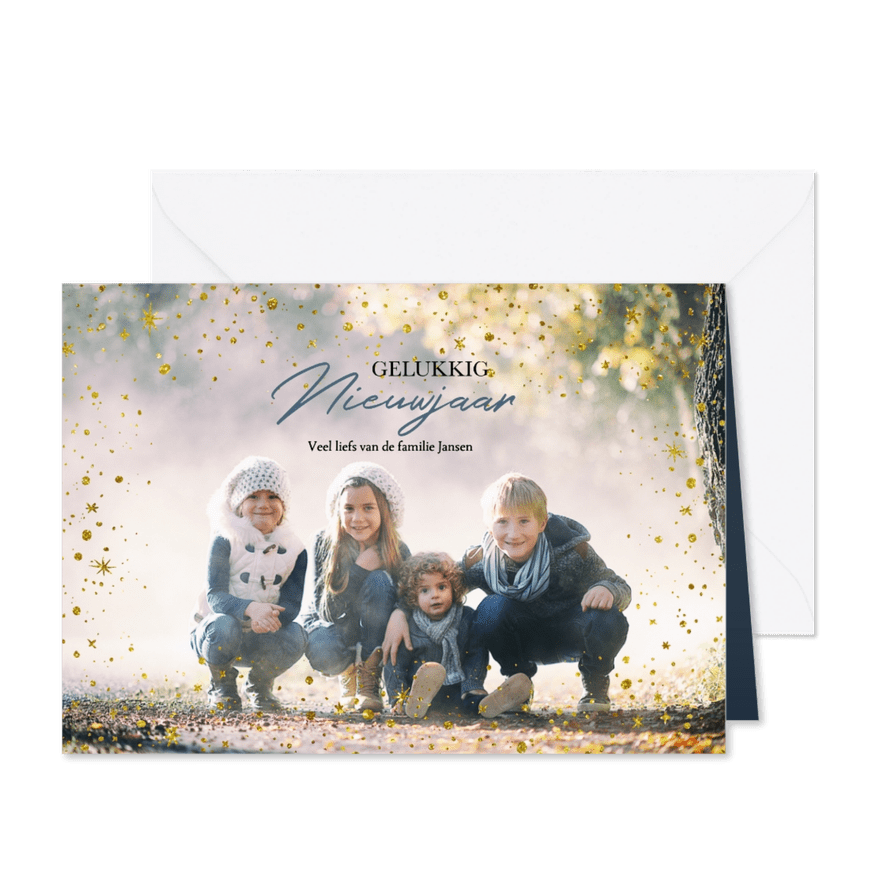 Kerstkaart Nieuwjaar Sterren Hemel - Kaartimpressie