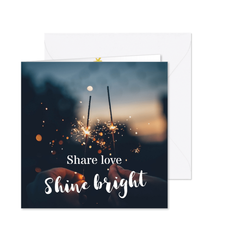 Kerstkaart of nieuwjaarskaart met sterretjes GHZ - Kaartimpressie