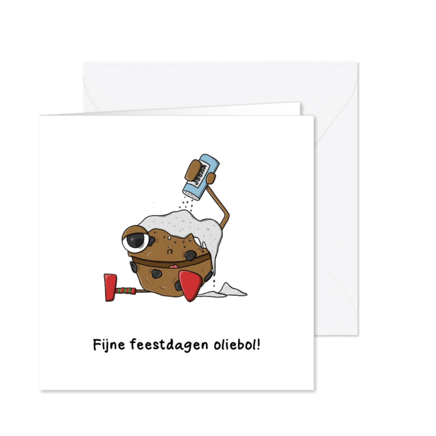 Kerstkaart oliebol kaart - Kaartimpressie