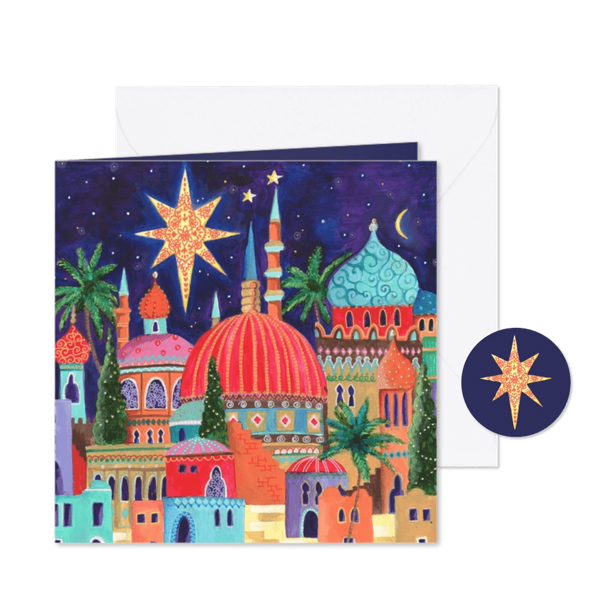 Kerstkaart Oriental city - Kaartimpressie