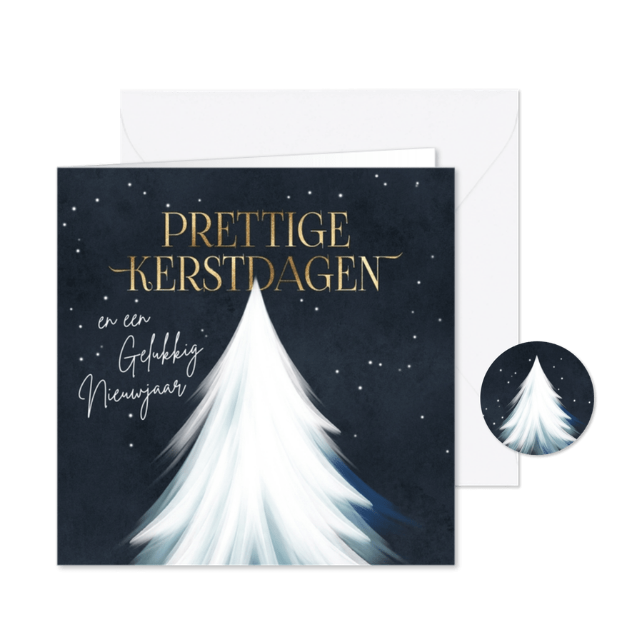 Kerstkaart Prettige Kerstdagen kerstboom - Kaartimpressie
