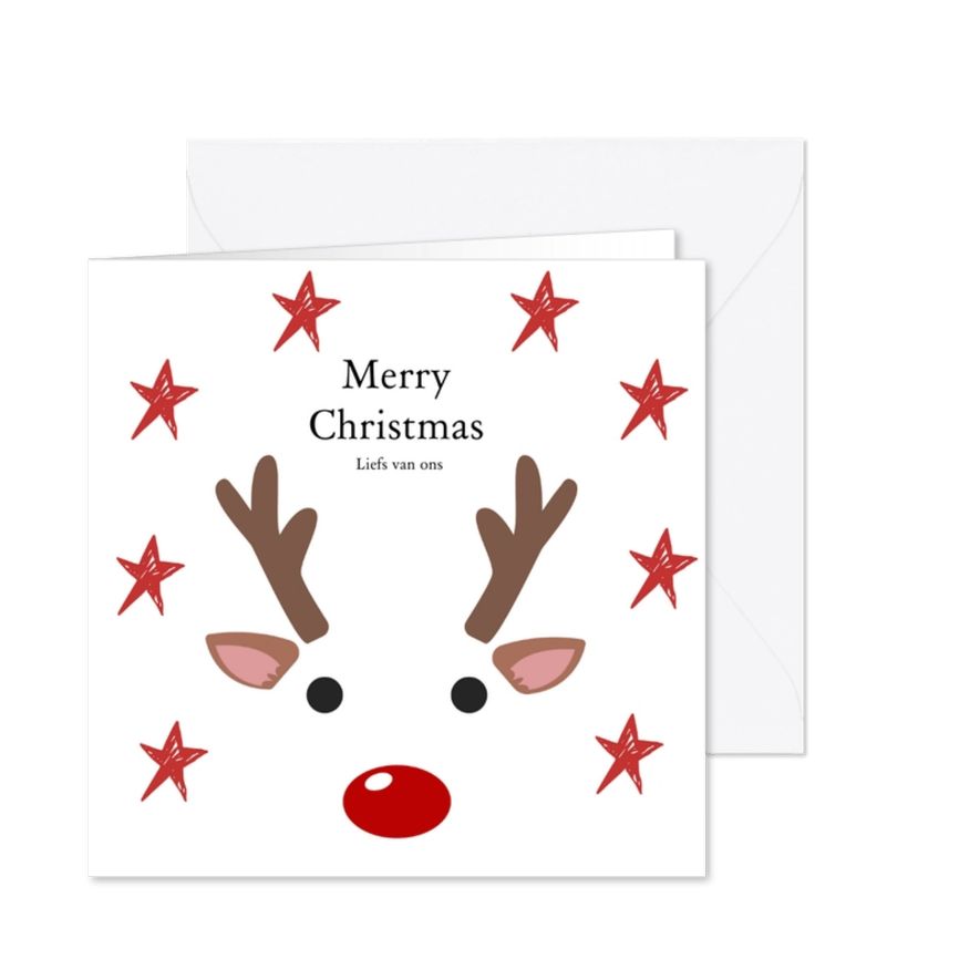 Kerstkaart rode sterren GHZ - Kaartimpressie