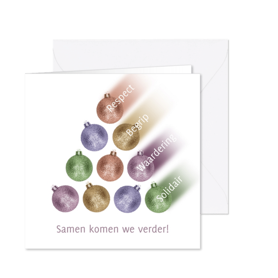 Kerstkaart samen komen we verder - Kaartimpressie