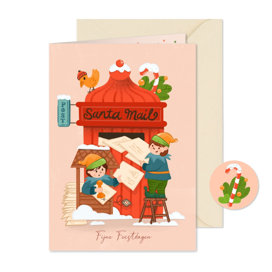 Kerstkaart Santa mail - Kaartimpressie