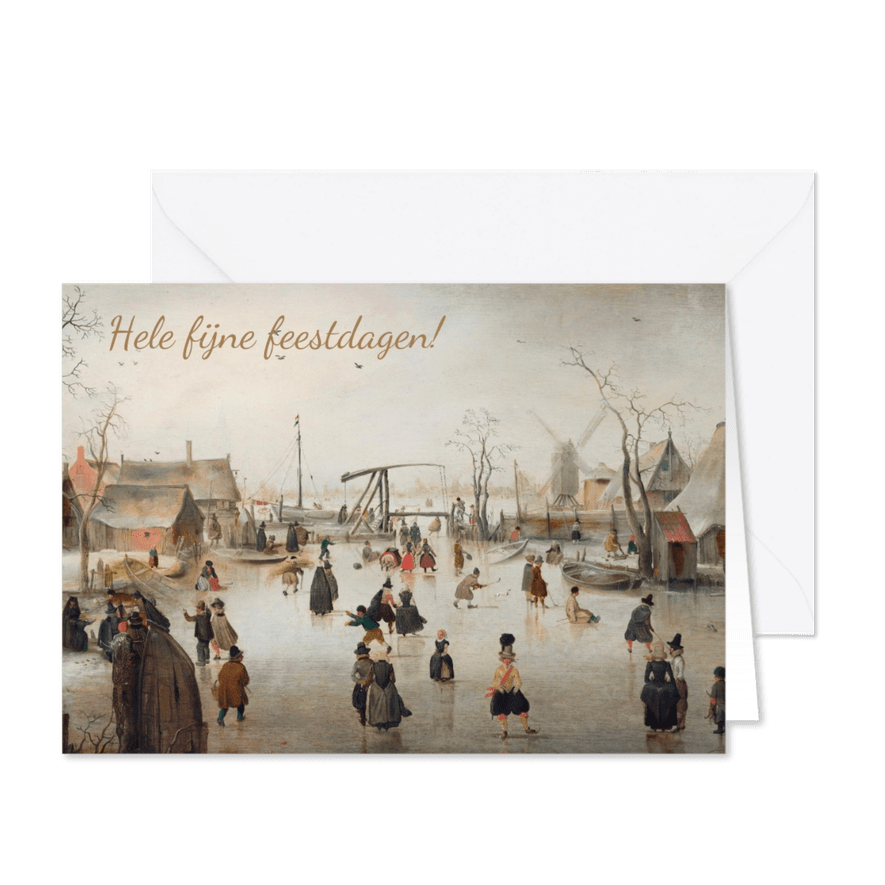 Kerstkaart Schaatsenrijden van Hendrick Avercamp - Kaartimpressie