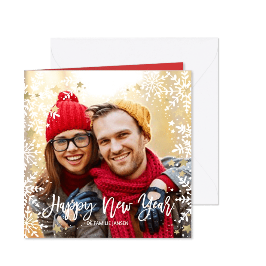 Kerstkaart Sneeuwvlokken Foto - Kaartimpressie
