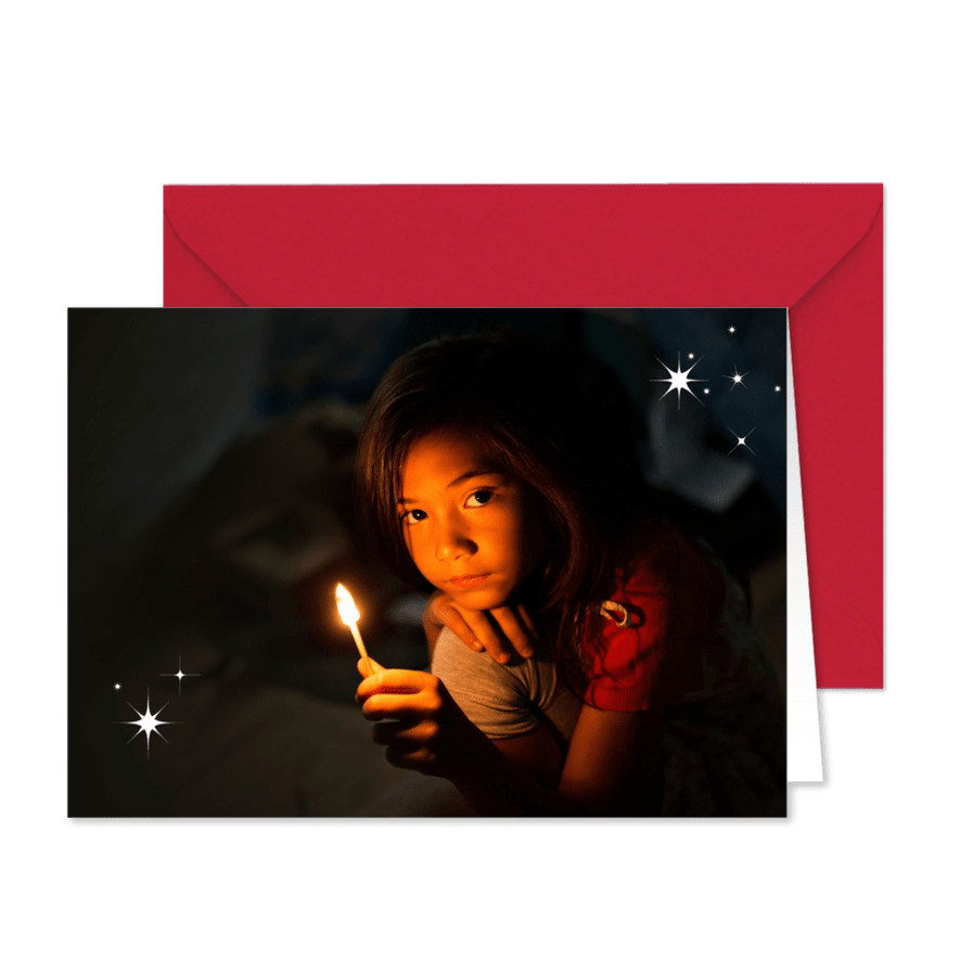 Kerstkaart SOS Kinderdorpen met vaste foto - Kaartimpressie