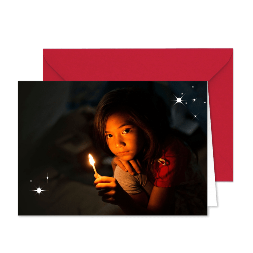Kerstkaart SOS Kinderdorpen met vaste foto - Kaartimpressie